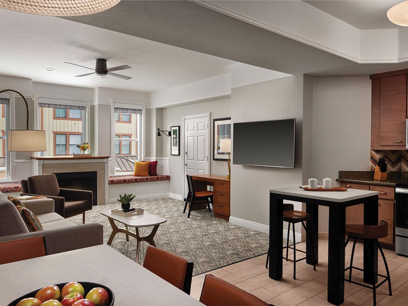 Living Room, Dining Room and Kitchen